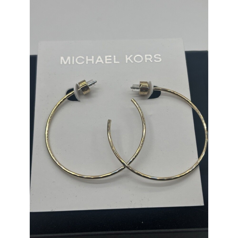 Michael Kors Cityscape Chains Large Gold Tone Hoop Earrings MKJ4828710